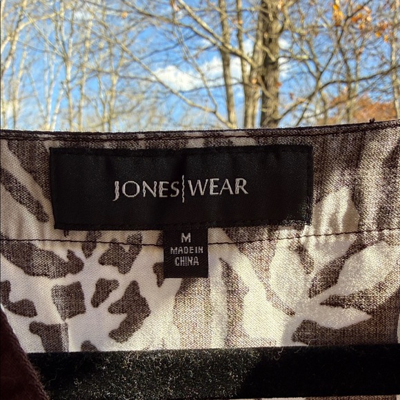 Jones Wear Dark Brown and White Patterned Tunic - Picture 2 of 6